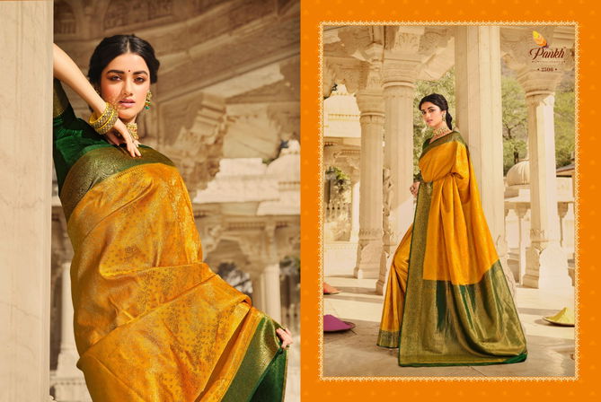 Pankh Sakshi Kanjiveram Heavy Silk Festive Wear Latest Designer Saree Collection